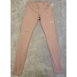 Nike Dri Fit Women's Running Leggings Mesh Calf Mauve Pink Size Small